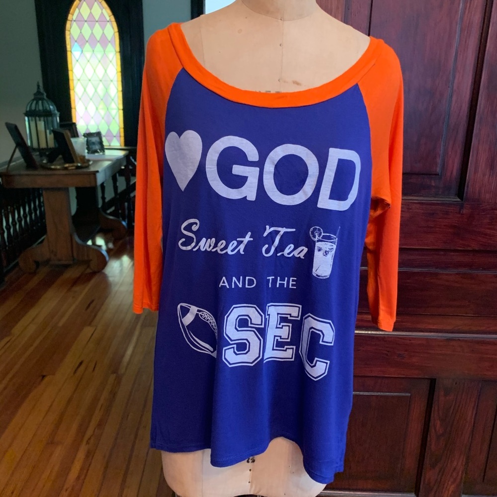 God Sweet Tea & The SEC Football T-shirt. M/L
